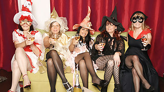 Its A Steaming Old And Young Lesbian Halloween Party - MatureNL